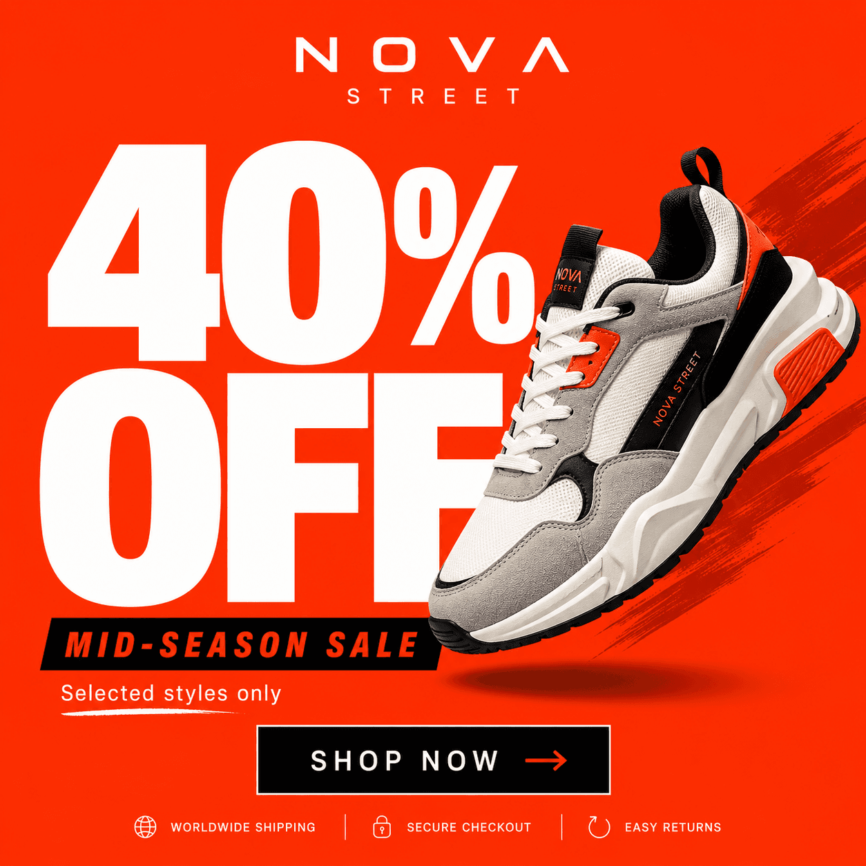 Square sale — bold typography